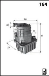Фільтр палива (аналогWF8364/KL832D) MECAFILTER ELG5348