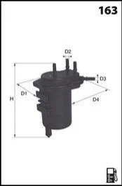 Фільтр палива (аналог/KL632D) MECAFILTER ELG5354
