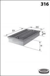Фільтр повітря (аналогWA6198/LX312) MECAFILTER ELP3596
