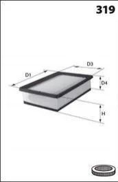 Фільтр повітря (аналогWA6673/LX1000) MECAFILTER ELP3995