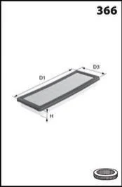 Фільтр повітря (аналогWA9689/LX2033) MECAFILTER ELP9126