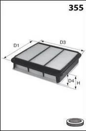 Фільтр повітря (аналогWA9589/LX2834) MECAFILTER ELP9212