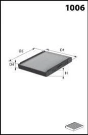 Фільтр салону (аналогWP9244/LA195/S) MECAFILTER JLR7229