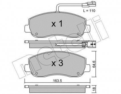 Колодки тормозные (передние) Renault Master III/Opel Movano B/Nissan NV400 10-(+датчик) Metelli 22-0898-0
