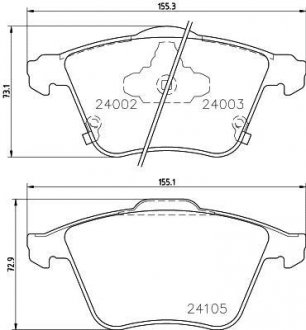 Колодки тормозные передние MAZDA 6 2,3 02-. MINTEX MDB2768