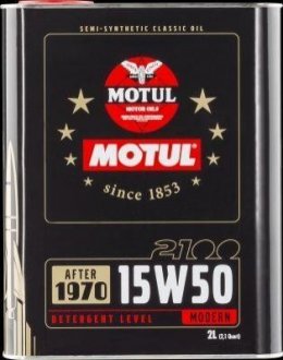 Олива моторна напівсинтетична д/авто 104512/CLASSIC 2100 15W50 (2L)/104512 MOTUL 104512 / 104512