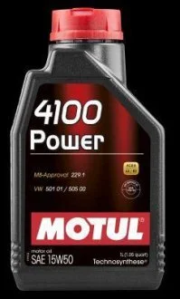 Олива моторна Technosynthese д/авто 386201/4100 POWER SAE 15W50 (1L)/102773 MOTUL 386201 / 102773