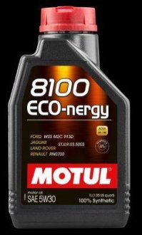 Олива моторна 100% синтетична д/авто 812301/8100 ECO-NERGY SAE 5W30 (1L)/102782 MOTUL 812301 / 102782