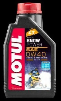 Олива для 4-х тактних двигунів 100% синтетична естерова 826901/SNOWPOWER 4T SAE 0W40 (1L)/105891 MOTUL 826901 / 105891
