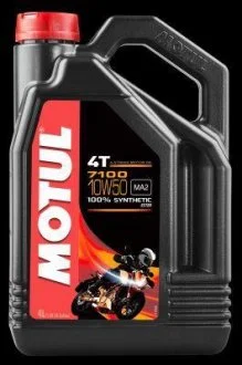 Олива для 4-х тактних двигунів 100% синтетична естерова 838141/7100 4T SAE 10W50 (4L)/104098 MOTUL 838141 / 104098