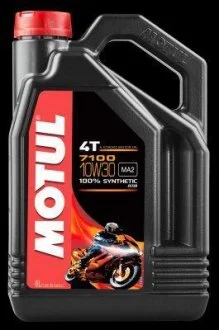 Олива для 4-х тактних двигунів 100% синтетична естерова 845441/7100 4T SAE 10W30 (4L)/104090=102059 MOTUL 845441 / 104090