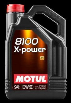 Олива моторна 100% синтетична д/авто 854851/8100 X-POWER SAE 10W60 (5L)/106144=109696 MOTUL 854851 / 106144