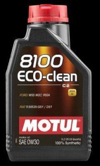 Олива моторна 100% синтетична д/авто 868011/8100 ECO-CLEAN SAE 0W30 (1L)/102888 MOTUL 868011 / 102888