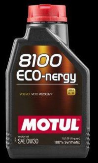 Олива моторна 100% синтетична д/авто 872011/8100 ECO-NERGY SAE 0W30 (1L)/102793 MOTUL 872011 / 102793