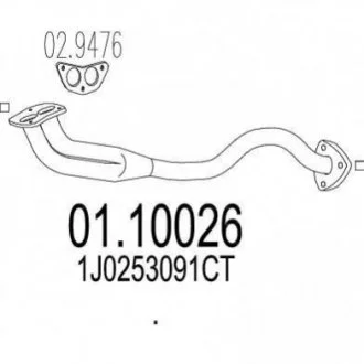 Приемная труба выхлопной системы MTS 01.10026