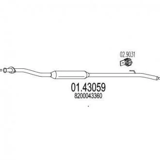 Труба глушителя MTS 01.43059