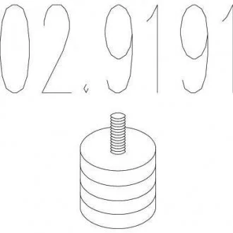 Гумовий елемент кріплення вихлопної системи MTS 02.9191