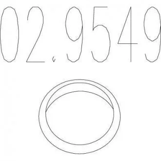 Монтажне кільце вихлопної системи (D (внутр.) - 56,4 мм; D (наружн.) - 72,2 мм; Висота - 16 мм) MTS 02.9549