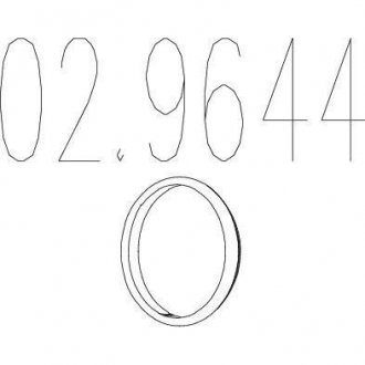 Монтажное кольцо выхлопной системы (металическое) (D (внутр) - 53,6мм;D (наружн) - 61мм; Высота-4мм) MTS 02.9644