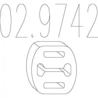 Гумовий елемент кріплення вихлопної системи MTS 02.9742