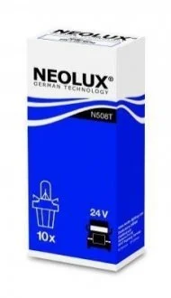 Лампа панелі приладів допоміжна, 10шт, PB5, 24В, max. 1,2Вт, тип гнізда B8,5D NEOLUX N508T