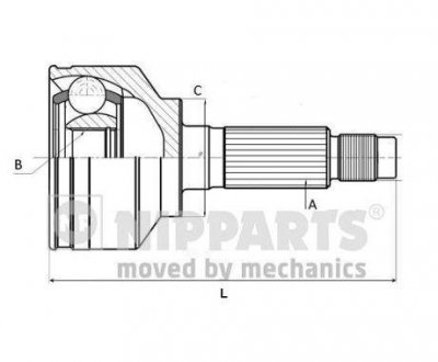 Шарнир приводного вала (ШРУС), к-кт. NIPPARTS J2823005