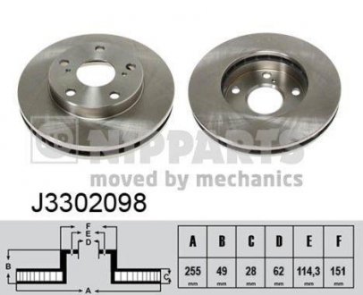 Тормозной диск NIPPARTS J3302098