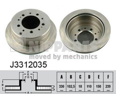 Тормозной диск NIPPARTS J3312035