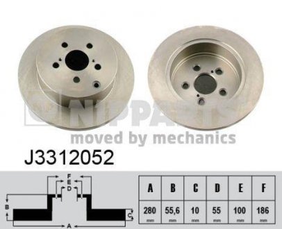 Тормозной диск NIPPARTS J3312052