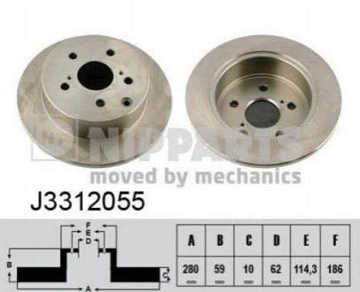 Тормозной диск NIPPARTS J3312055