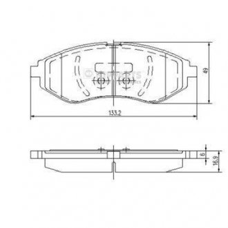 Тормозные колодки, к-кт. NIPPARTS J3600911