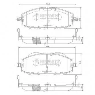 Тормозные колодки, к-кт. NIPPARTS J3601070