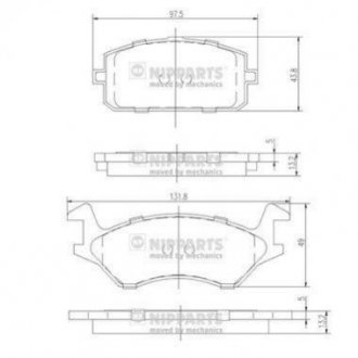 Тормозные колодки, к-кт. NIPPARTS J3602041