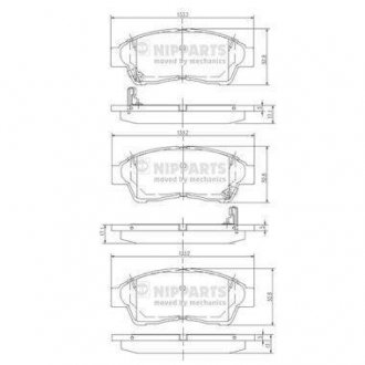 Тормозные колодки, к-кт. NIPPARTS J3602064