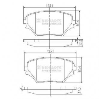 Тормозные колодки, к-кт. NIPPARTS J3602095