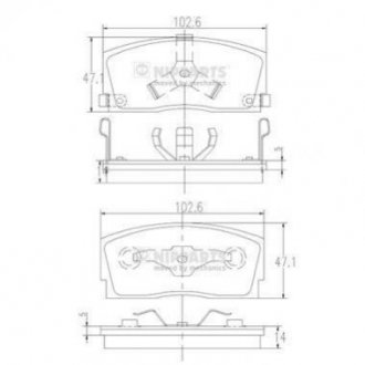 Тормозные колодки, к-кт. NIPPARTS J3606006