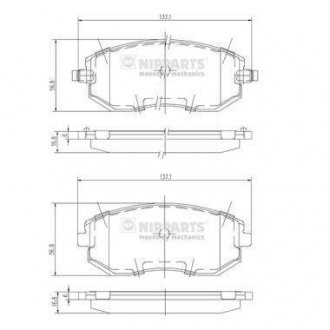 Тормозные колодки, к-кт. NIPPARTS J3607015