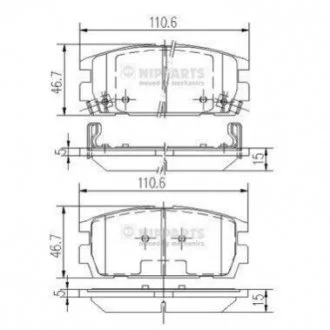 Гальмівні колодки NIPPARTS J3610511
