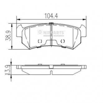 Тормозные колодки, к-кт. NIPPARTS J3610903