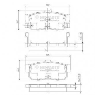 Тормозные колодки, к-кт. NIPPARTS J3611034