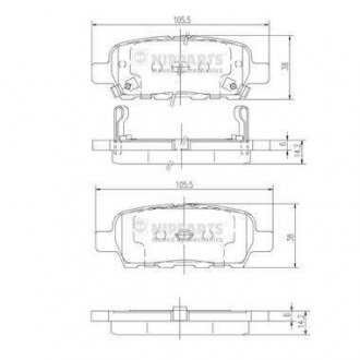 Тормозные колодки, к-кт. NIPPARTS J3611044