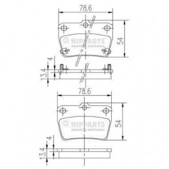 Тормозные колодки, к-кт. NIPPARTS J3612020