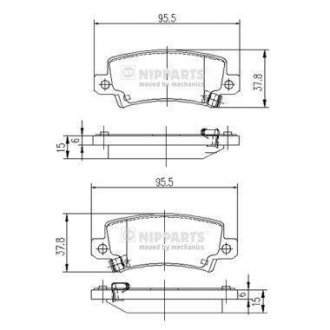 Тормозные колодки, к-кт. NIPPARTS J3612025