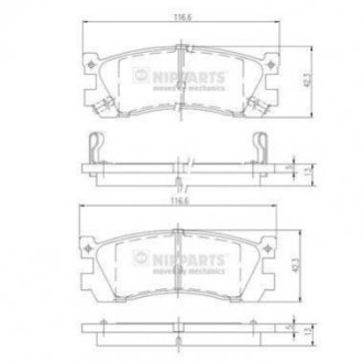 Тормозные колодки, к-кт. NIPPARTS J3613005