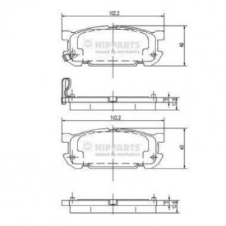 Гальмівні колодки NIPPARTS J3613020