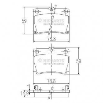 Тормозные колодки, к-кт. NIPPARTS J3615011