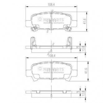 Тормозные колодки, к-кт. NIPPARTS J3617002