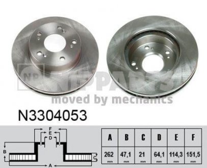 Гальмівний диск NIPPARTS N3304053