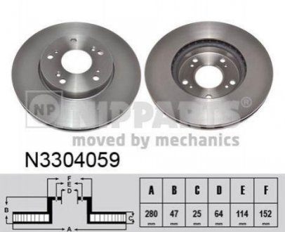 Гальмiвний диск NIPPARTS N3304059