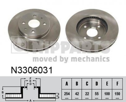 Тормозной диск NIPPARTS N3306031 (фото 1)